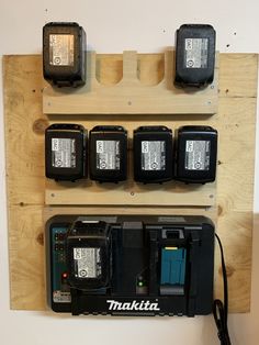 there are many batteries attached to the wall