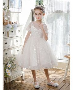 Buy sequined ballgown tulle flower girl dress with illusion short sleeves at wholesale price online. Free shipping and pro custom service since 2009. Princess Style Short Sleeve Dress For Confirmation, White Tulle Pageant Dress For Prom Season, Princess Dress With Short Sleeves For Confirmation, Princess Style Short Sleeve Dress For First Communion, Tulle Princess Dress For First Communion, Short Sleeve Tulle Princess Dress For First Communion, Tulle Princess Dress For First Communion And Prom Season, Tulle Princess Dress With Short Sleeves For First Communion, Short Sleeve Tulle Princess Dress For Party