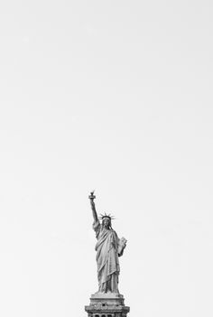 black and white photograph of the statue of liberty