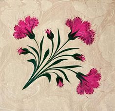 some pink flowers on a beige background