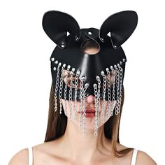 PRICES MAY VARY. ★PU Leather half face mask handwork,made with high quality Eco-friendly sturdy ultra-soft leather materials.Worked perfectly for cat woman outfit. ★One size fits for most women and long black ribbon attached securely to make the make in the position.Back buckle adapter,suitable for size adjustment,comfortable to wear,free size is most suitable. ★High quality soft PU leather, environmentally friendly,non-toxic,durable and safe. Exquisite workmanship and details,half-faced cat and Masquerade Carnival, Bunny Mask, Cosplay Mask, Halloween Tattoo, Mask Masquerade, Leather Mask, Mask Halloween, Gothic Accessories, Cat Mask