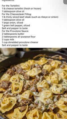 the recipe for this pasta dish is shown in an image above it's description