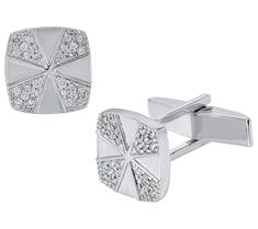 Elevate your style with this pair of square cuff links, meticulously crafted in 14K white gold and adorned with sparkling diamonds. These cuff links offer a touch of elegance and sophistication to any ensemble, making them an ideal accessory for special occasions or everyday wear. From Affinity® Diamond Jewelry. White Gold Diamond Cufflinks For Formal Occasions, Luxury Silver Diamond Cufflinks, Classic White Gold Diamond Cufflinks, White Gold Diamond Cufflinks With Polished Finish, Formal White Gold Diamond Cufflinks, Formal Diamond Cufflinks With Polished Finish, White Gold Diamond Cufflinks For Anniversary, Diamond Cufflinks With Polished Finish For Formal Events, Silver Diamond Cufflinks For Business