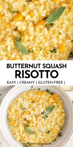 butternut squash risotto is an easy, creamy gluten - free side dish