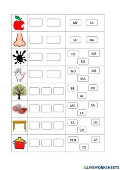 a worksheet with words and pictures to help students learn spanish