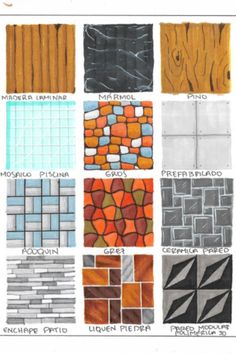 some different types of tiles and their names