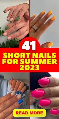 Get ready to flaunt those fingertips! From vibrant corals to dreamy pastels, we’ve curated the ultimate guide to elevate your summer mani-pedi game. Dive into the trendiest shades that’ll make your nails pop at every beachside brunch. Save this pin for your next salon appointment! 🌴🌺Feel free to share, save, and spread the nail-color love! 📌💅 Holiday Nails Summer 2023 Short, August 2023 Nail Trends, Late Summer Nails 2023, Summer Short Nails 2023, Current Nail Trends 2023 Short, Current Nail Trends 2023 Summer, Summer Nails 2023 Gel Short, August Nails 2023, Current Nail Trends 2023