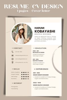 a professional resume template with an image on the front and back cover, in white