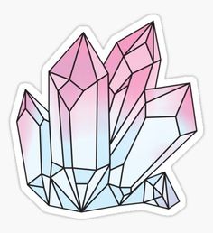 a pink and blue crystal object on a white background with the words crystals written below it