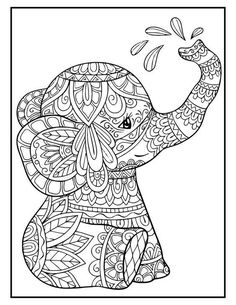 an elephant with intricate patterns on it's body