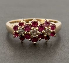 ad eBay - Find many great new & used options and get the best deals for 14ct Yellow Gold Ruby & Diamond Cluster Ring Size R at the best online prices at eBay! Free shipping for many products! Yellow Gold Cluster Rings With Multi-stone, Cluster Diamond Ring With Vvs Clarity And Ruby, Formal Ruby Ring With Diamond Accents In Cluster Shape, 14k Gold Ruby Cluster Ring With Brilliant Cut, 14k Gold Cluster Ruby Ring With Brilliant Cut, Classic Ruby Cluster Ring With Center Stone, Classic Cluster Ruby Ring With Center Stone, Formal Cluster Ruby Ring With Diamond Accents, Yellow Gold Ruby Cluster Ring With Multi-stone