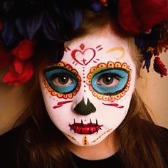 Book of Life ! Day of the dead makeup by Erika Magallanes DROP DE GORGEOUS ARTIST Halloween Makeup For Kids, Face Painting Designs, Trendy Makeup