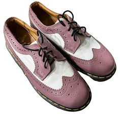 I Love These Shoes And They Are Super Cute But I Do Not Wear Them And Want Someone Else To Get A Wear Out Of Them! Vintage Shoes, Dr. Martens, Pink White, Bootie Boots, Oxford, Ankle Boots, Super Cute, Women Shoes, Boots