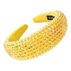 Yellow Faceted Bead Padded HeadbandItem: HeadbandVendor: Handmade Color: Yellow Material: Beads Size: 1" HighTheme: Bridal, Fashion, Pageant, Holiday, PromBeautiful headband with yellow faceted beaded elegance. Easy to wear, just slip it over your hair. Wonderful for girls and ladies. Perfect for weddings, bridal, proms, parties, festivals or other special occasions Sold as one individual headband. Beaded Headpiece, Bow Tie Hair, Chic Headband, Glitter Headbands, Floral Hair Clip, Embellished Headbands, Crochet Ear Warmer, Silk Headband, Padded Headband