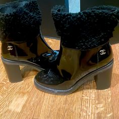 Purchased At Hirshlifers Worn A Few Times... Shearling Inner Sole Shoes Chanel, Shearling Boots, Chanel Shoes, Shoes Heels Boots, Shoes Women Heels, Limited Time, Shoes Heels, Chanel, Size 7