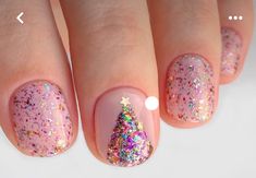 Christmas Tree Nail Designs, Christmas Tree Nails, Tree Nails, Shellac Nails, Get Nails