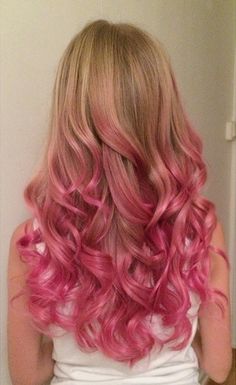 Pink Hair Tips, Dyed Tips, Hair Dye Tips, Pink Ombre Hair, Dip Dye Hair