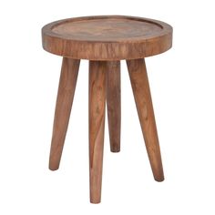 a wooden table with two legs and a small round top on the bottom is shown