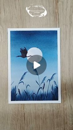 an image of a bird flying in the sky above tall grass and blue skies with white circles