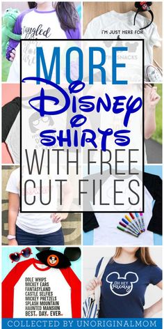 disney shirts with the words more disney shirts, where cut files