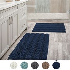 bathroom rugs in various colors and sizes