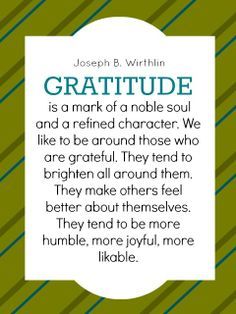 a quote from joseph b whitlin about gratitude in green and white