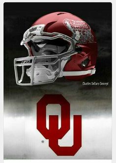 a football helmet with the word ou on it