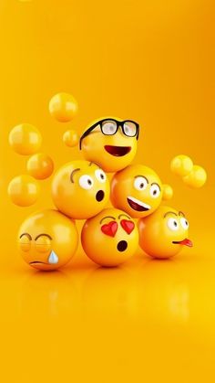 a group of yellow emoticions with different facial expressions on their faces and eyes