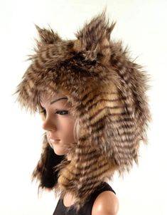 Bird Hat, Wolf Hat, Owl Costume, Leather Feathers, Casual Hats, Brown Owl, Fur Animal, Funky Hats, Rustic Wedding Bouquet