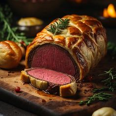 a meat loaf on a wooden cutting board