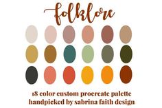 the color scheme for fabric is shown with different colors and font on each one side