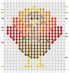 a cross - stitch pattern with an orange, yellow and red design on it's center