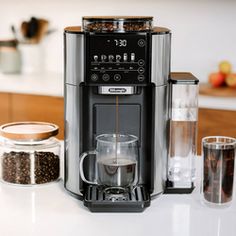 a coffee maker sitting on top of a counter