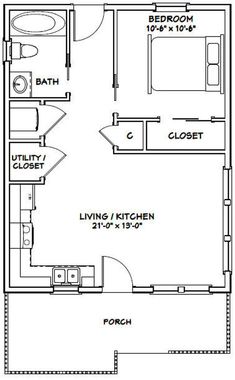 the floor plan for a two bedroom apartment with an attached kitchen and living room area