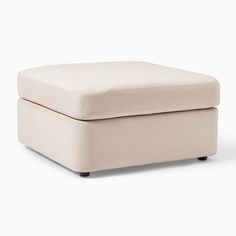 the footstool is upholstered and ready to be used as an ottoman