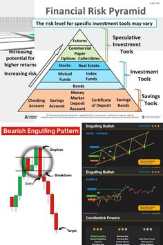 an info sheet with different types of graphs and diagrams on it, including financial risk pyramids