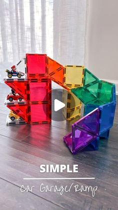 the video is showing how to make an easy diy toy with legos and plastic blocks