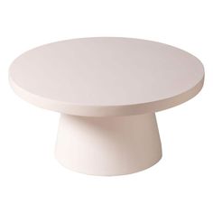 a white round table on a white background