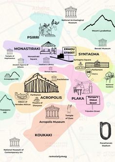 an illustrated map shows the major cities in asia and other parts of the world as well as their names