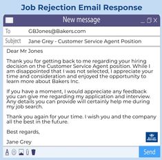 an email to someone who is requesting that they have received the job application for their new employee