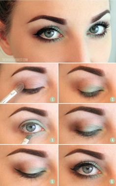 light green eye Makeup Tip, Easy Makeup Tutorial, Hooded Eye Makeup, Creative Eye Makeup, Makeup Hacks, Creative Eye, Eye Makeup Tips