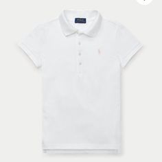 New With Tags Never Worn Classic White Ralph Lauren Shirt, White Cotton Ralph Lauren Top, Classic Ralph Lauren Summer Tops, White Ralph Lauren Summer Top, Ralph Lauren White Summer Top, Classic White Ralph Lauren Polo Shirt, White Fitted Ralph Lauren T-shirt, Fitted White Ralph Lauren T-shirt, Ralph Lauren Fitted White T-shirt