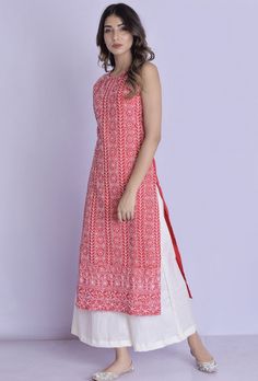 Red Halter Neck Chikankari Kurta Palazzo Nikkah Dress, Simple Kurta Designs, Designer Kurti Patterns, Simple Kurti Designs, Kurti Designs Latest, Long Kurti Designs