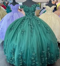 Green Quinceanera Dresses For Black girls 3D Flower Applique Vestidos De 15 Anos Emerald Green Quinceanera Dresses Long, Floral Embellished Ball Gown For Quinceanera, Green Fitted Quinceanera Dress For Sweet 16, Quinceanera Ball Gown With Floral Applique For Prom Season, Floral Applique Ball Gown Quinceanera Dress For Prom Season, Floral Applique Ball Gown For Quinceanera Or Prom, Floral Applique Quinceanera Dress For Prom, Fitted Ball Gown With Floral Embroidery For Quinceanera, Quinceanera Ball Gown With Floral Embroidery