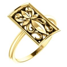 Vintage-Style Christian Cross Ring, 14K Yellow Gold Cheap Chic Yellow Gold Jewelry, Affordable Yellow Gold Chic Jewelry, Cheap Elegant Yellow Gold Rings, Affordable Elegant Yellow Gold Rings, Cheap Yellow Gold Rings, Cheap Antique Gold Rings, Episcopal Rings, Christian Rings, Yellow Ring