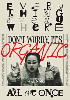 a poster with the words, don't worry it's organize and an image of a woman holding a bottle