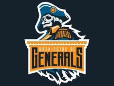 the washington dc general's logo with a skull in a pirate hat on it