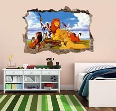 the lion king wall sticker in a child's room