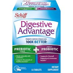 Digestive Advantage Prebiotic Fiber + Daily Probiotic, Tablets - 32 tablets | Google Shopping Vicks Vaporub Uses, Adrenal Support, Natural Protein, Healthy Bacteria, Beauty Vitamins, Stomach Acid, Beneficial Bacteria, Immune Health, Vitamin Supplements