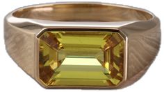 Elegant Yellow Emerald Cut Jewelry, Elegant Emerald Cut Yellow Jewelry, Luxury Yellow Rings With Bezel Setting, Luxury Yellow Ring With Bezel Setting, Modern Yellow Diamond Jewelry, Yellow Square Cut Rings For Gift, Octagon Shaped Citrine Jewelry In Yellow Gold, Luxury Yellow Baguette Cut Ring, Classic Yellow Sapphire Ring For Formal Occasions